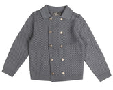 BELATI DOUBLE BREASTED KNIT BASKET WEAVE TEXTURE BLAZER